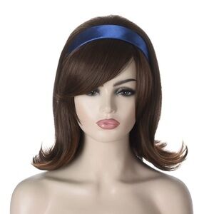 Womens Flip 70s 60s Retro Beehive Style Vintage Wig Costume Women Bangs Brown